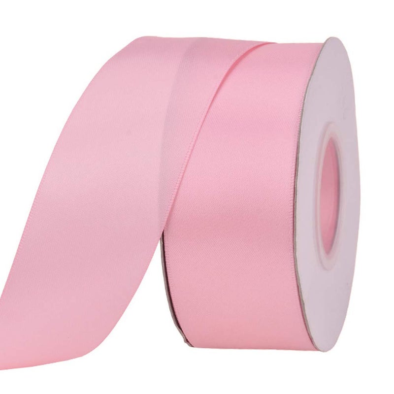 Ribest 1 1/2 inch Pink Double Face Satin Ribbon 25 Yards Per Roll for Gift Wrapping Flower Bouquet Hair Accessories Wedding Birthday - Image 1